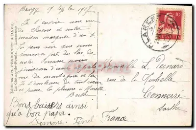 Clarens e Castelo das Crêtes — vista lacustre — edições A. Perrochet & Davil, Lausanne, n° 901 — Verso