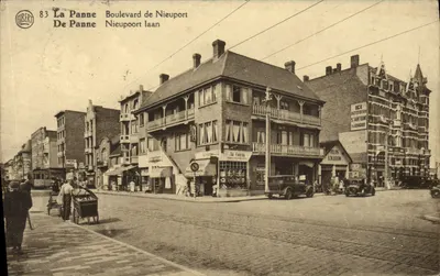 Bilhete postal antigo La Panne Boulevard de Nieuport