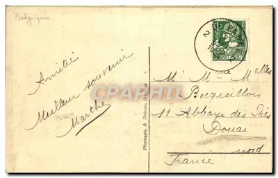 Bilhete postal antigo La Panne Boulevard de Nieuport — Verso