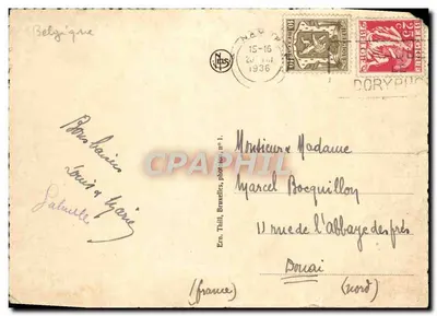 Cartolina d'epoca Namur Kursaal e barche per turisti — Verso