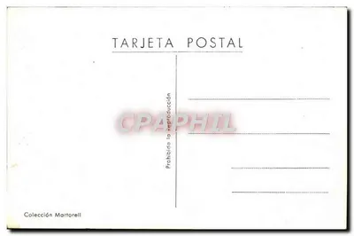 Widok z powietrza z Cadaqués — góry i morze — wydawca Martorell — Rewers