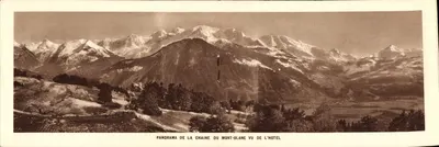 Panorama da cadeia do Mont-Blanc visto do hotel — Grand Hôtel du Mont-Blanc, Passy (Haute-Savoie)