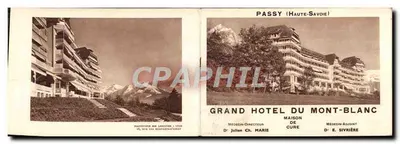 Panorama da cadeia do Mont-Blanc visto do hotel — Grand Hôtel du Mont-Blanc, Passy (Haute-Savoie) — Verso