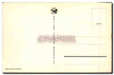 Genewa — Wyspa J.-J. Rousseau i Mont-Blanc — Wydawnictwo Jaeger, nr 4001 — Rewers