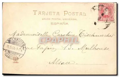 Widok funikulera Tibidabo w Barcelonie — wydawca Hauser y Menet, Madryt, nr 1738 — Rewers