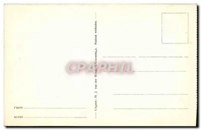Corredor de prisão — interior sombrio com grade e janela — editor H. J. van der Hoost, s-Gravenhage — Verso