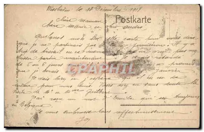 Bilhete postal antigo Wiesbaden Kurhaus Gartenseite — Verso