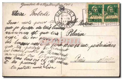 Genewa — Most Mont-Blanc, w nocy — Wydanie Pelarim — Rewers