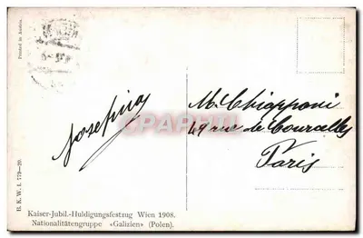 Narodowy festyn w Galicji — Wien 1908 — wydane przez B.K.W.I. 779-20 — Rewers