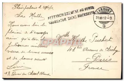 De Mont-Blanc (4810 m.) uitzicht genomen vanaf Genève — onbekende uitgave — Achterkant