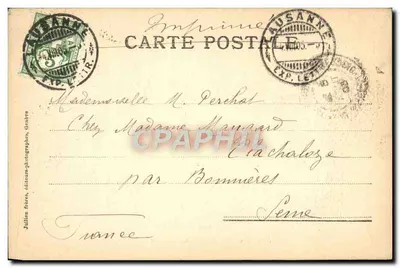 Lausanne — O Castelo — Julien frères, Genève, n° J.J. 18 A — Verso
