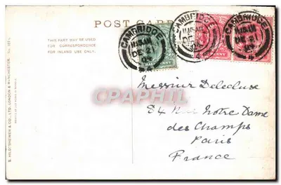 Pejzaż rzeki z mostem — S. Hild'sheimer & Co. Ltd. — N° 3021 — Rewers