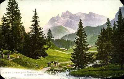 Alpe de Barmaz perto de Champéry e Dents du Midi — P.N. 8619