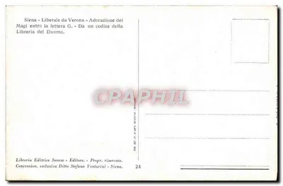 Adoração dos Reis Magos — Siena — Libreria Editrice Senese — Verso