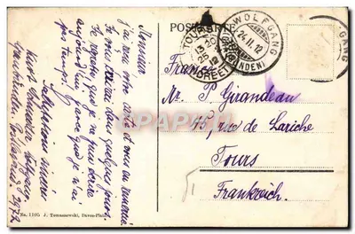 Davosersee contra Tinzenhorn — vista lacustre alpina — editor J. Tomaszewski, n° 1105 — Verso