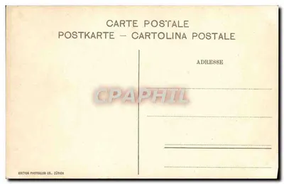 Widok Alp szwajcarskich — ścieżki i szczyty — Wydawnictwo Photoglob Co., Zurych — Rewers