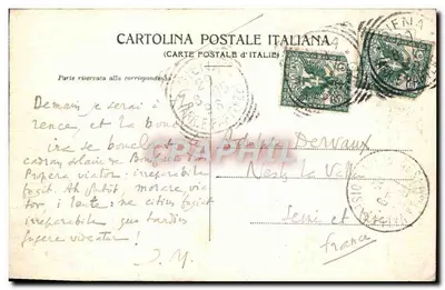 Siena - Wieża nazywana Mangia, widok z dzwonnicy katedry — Ditta S. Venturini, Siena, nr 503 — Rewers