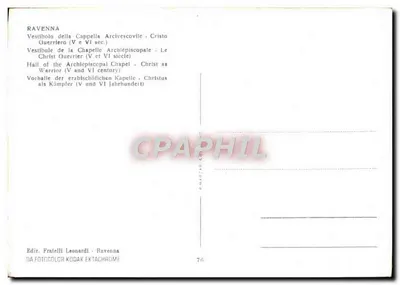 Cristo como guerreiro — Vestíbulo da capela arcebispal — Fratelli Leonardi, n°76 — Verso