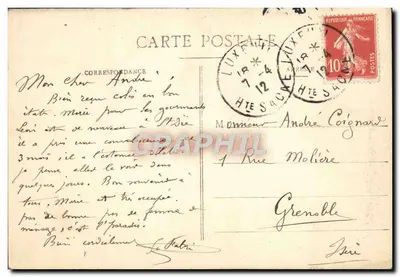 O Leão se Impacienta — Estátua do leão em uma rocha diante de um prédio — B. Schmitt e filhos, Helfort (Depósito) — Verso