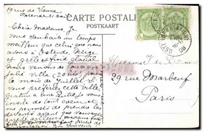 Ostende: Chalet du Roi — widok budynku z schodów — wydawca nie widoczny — Rewers