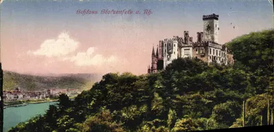 Schloss Stolzenfels a. Rh. — Castelo em colina à beira do Reno — Karl Fischer, Eltville a. Rh.