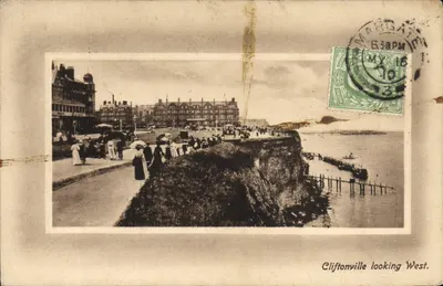 Cliftonville looking West — vue de la promenade et du port — J. Welch & Sons, Portsmouth