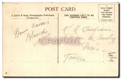 Cliftonville looking West — vue de la promenade et du port — J. Welch & Sons, Portsmouth — Verso