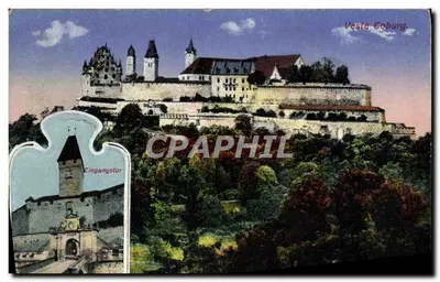 Bilhete postal antigo Veste Coburg