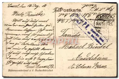 Fontanna Pielgrzyma w Cassel — wydawca Reinecke & Rübbel, nr 141272 — Rewers
