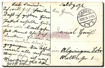 Bilhete postal antigo Wilhelmshohe B Cassel Hércules — Verso