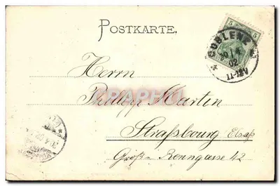 Stara pocztówka Koblenz Kościół Jezuitów — Rewers