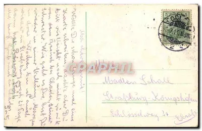 Koblenz — Widok z brzegów Renu ku fortecznym murom Ehrenbreitstein — wydawca nieznany — Rewers