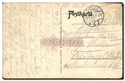 Celle — Szpital z rzeką Aller — Gravurkarte 64 576, M. Ohlinskstadt & Münden — Rewers