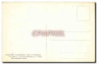 Anzio - Grutas de Nerone — vista costeira com grupo de banhistas e farol — editor Luigi Bartoli, n° 114305 — Verso