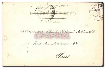 Tarragona — De brug van Barà — uitgever Hauser y Menet, Madrid, n° 822 — Achterkant