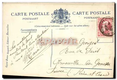 Bruselas — El Monumento del Pié — Editor Grand Bazar Anspach — Reverso