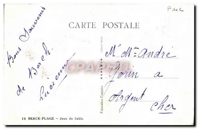 Berck-Plage — Jogos de Areia — Fabricação Francesa — Verso