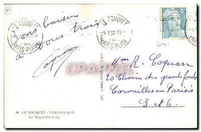 Hôtel Royal-Picardy — Le Touquet-Paris-Plage — Verlag C.A.P. Nr. 39 — Rückseite