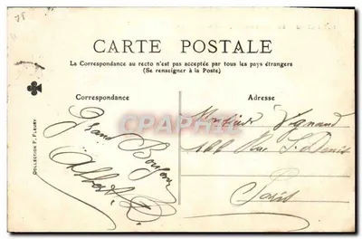 Saint-Cloud — As Cascatas, as Grandes Águas — editor desconhecido, n° 65 — Verso