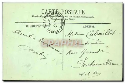 Versailles — Petit Trianon — Le Hameau de Marie-Antoinette. La Tour de Malborough — LL. — Éditeur LL, n° 241 — Verso
