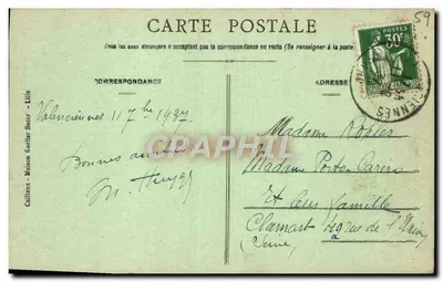 Valenciennes - Beeld Carpeaux - E.C. - n°69 — Achterkant