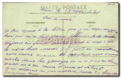 Douai — Porte de Valenciennes — Tarjeta postal antigua — Reverso