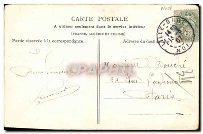 Stara pocztówka Lille Portail de L'Eglise Saint Maurice — Rewers