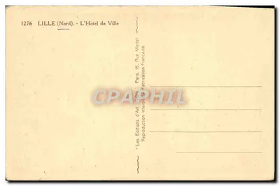 Lille - O Hotel de Ville — Éditions d'Art AVON — Verso
