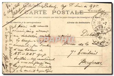 Bilhete postal antigo Lumbres A Rua d'Acquembronne — Verso