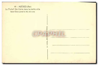 Hyères (Var) — El Portal Santa Claire en la vieja ciudad — R. Vidal, Hyères — Reverso