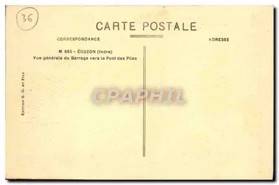 Pitoreska Creuse — widok z przepływu w kierunku Mostu Piles — Wydawnictwo G. G. et Fils — Rewers