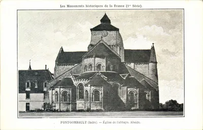 Fontgombault (Indre) — Igreja da abadia. Abside. — Les Monuments historiques de la France (1ère Série).