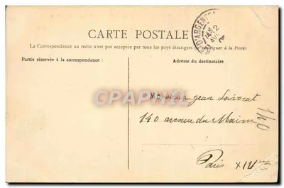 Stara pocztówka Argenton Sur Creuse Katedra św. Benoit — Rewers