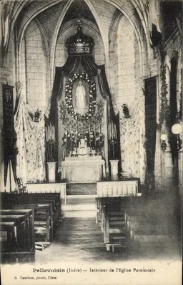 Pellevoisin (Indre) — Interior da Igreja Paroquial — G. Tanchou, foto, Clion